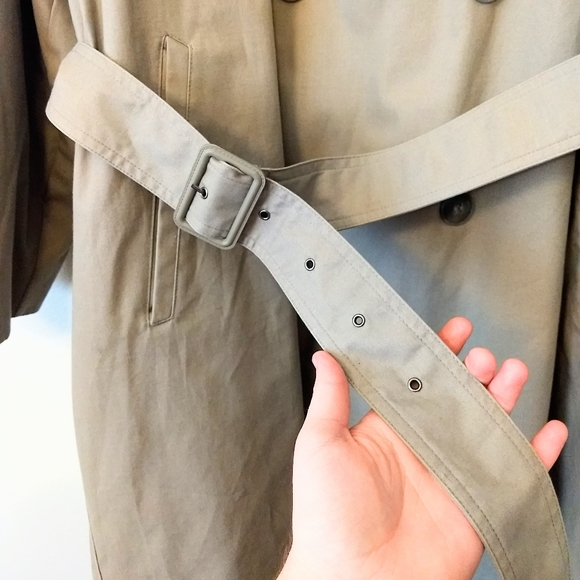 Towne by London Fog Double Breast Mens Trench Coat - Picture 8 of 16